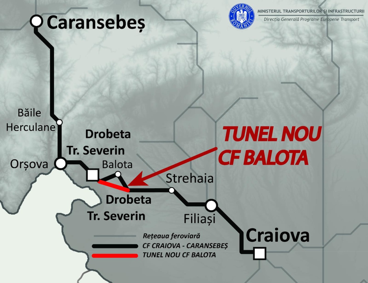 Tunel Balota linia tren Craiova Caransebeș