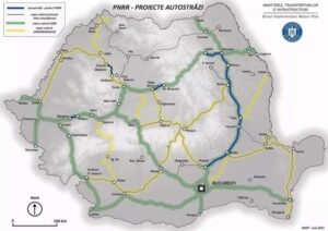 Harta Autostrăzi România PNRR