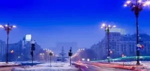 Bucharest city in winter night